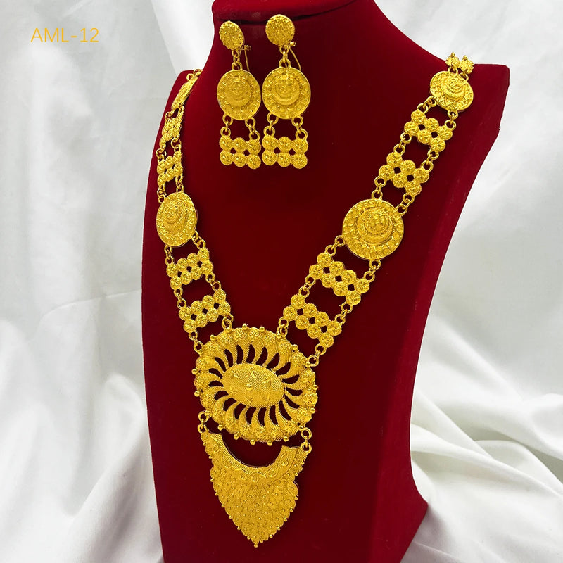 Women Nigeria African Dubai Wedding Earring Jewelry Set