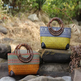 Retro Japanese Handmade Bamboo Woven Bag Mini Woven Female Bag Literary Youth Storage Woven Rattan Handbag