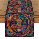 Sun Face Ethnic Pattern Table Runners Dresser Table Decor Farmhouse Dining Table Runner Holiday Party Decoration