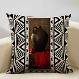 Geometric Cushion Cover Sofa Decorative Pillow Cover Home Living Room Ethnic Art Accessories 45X45Cm Linen Printing