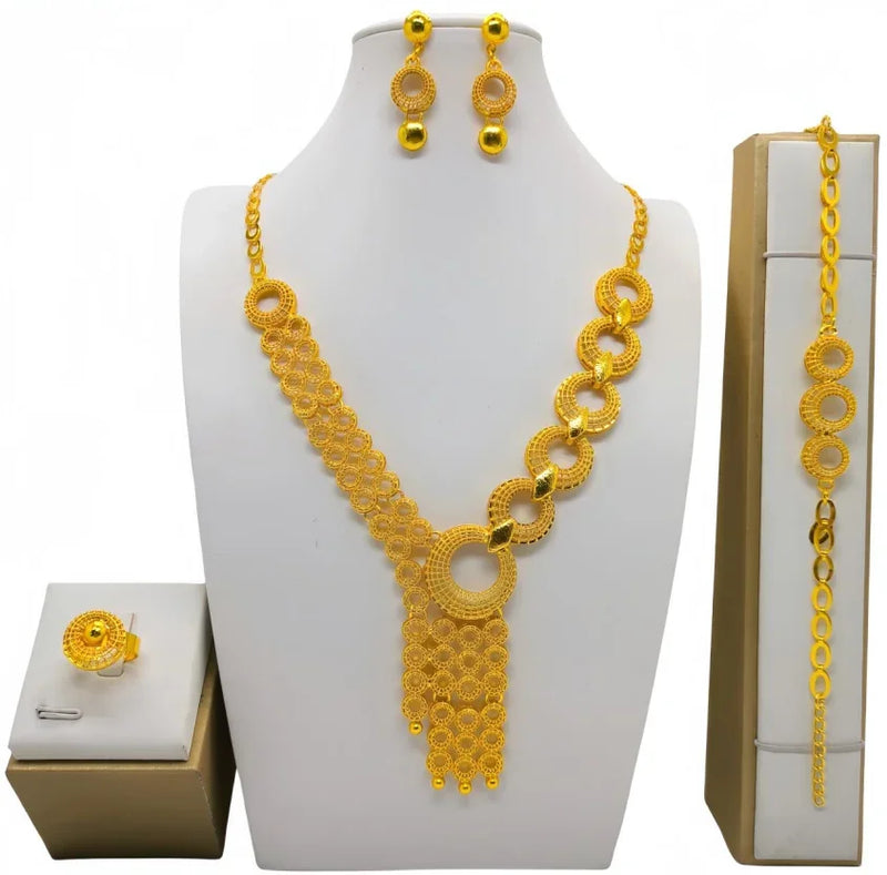 High Quality 24k Gold Plated Dubai Jewelry Set