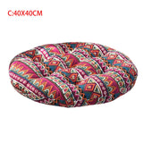 Chair Cushion round Cotton Upholstery Soft Padded Cushion Pad Red Ethnic Style Office Home Car Seat Cushion 40X40/50X50/45X45Cm