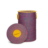 Handwoven Laundry Basket with Lid and Handles – Eco-Friendly Storage for Towels, Clothes, Bathroom and Bedroom