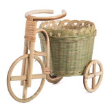 Mini Tricycle Rattan Woven Fruit Basket Bamboo Handmade Wicker Storage Basket