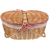 African Market Basket with Handles and Lid Wicker Woven Basket Rustic Storage Basket Bread Food Storage Basket Rattan 2024 New