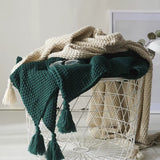 Nordic Wool Blanket Sofa Tassel Knitted Ball Super Warm