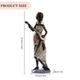 Resin African Tribal Female Figurines Art Black People Musical Instrument Statue Handicrafts Creative Home Decor for Interior