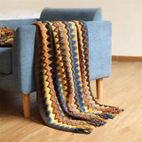 100% Acryl Hand Knitted Blanket with Tassel Summer Blanket Bed Sofa