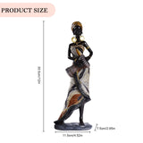 Resin African Tribal Female Figurines Art Black People Musical Instrument Statue Handicrafts Creative Home Decor for Interior