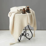 Nordic Wool Blanket Sofa Tassel Knitted Ball Super Warm