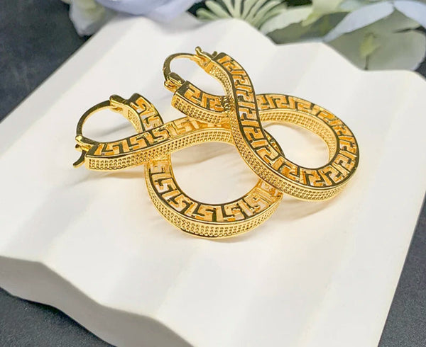 Original Vintage Dubai Gold Plated Hoop Earrings