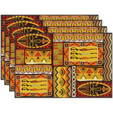 Flax African Totem Placemats African-American Kwanzaa Ornaments and Household Kitchen Table Supplies