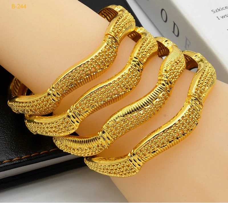 African Bangles 24K Gold Color Dubai Bracelet