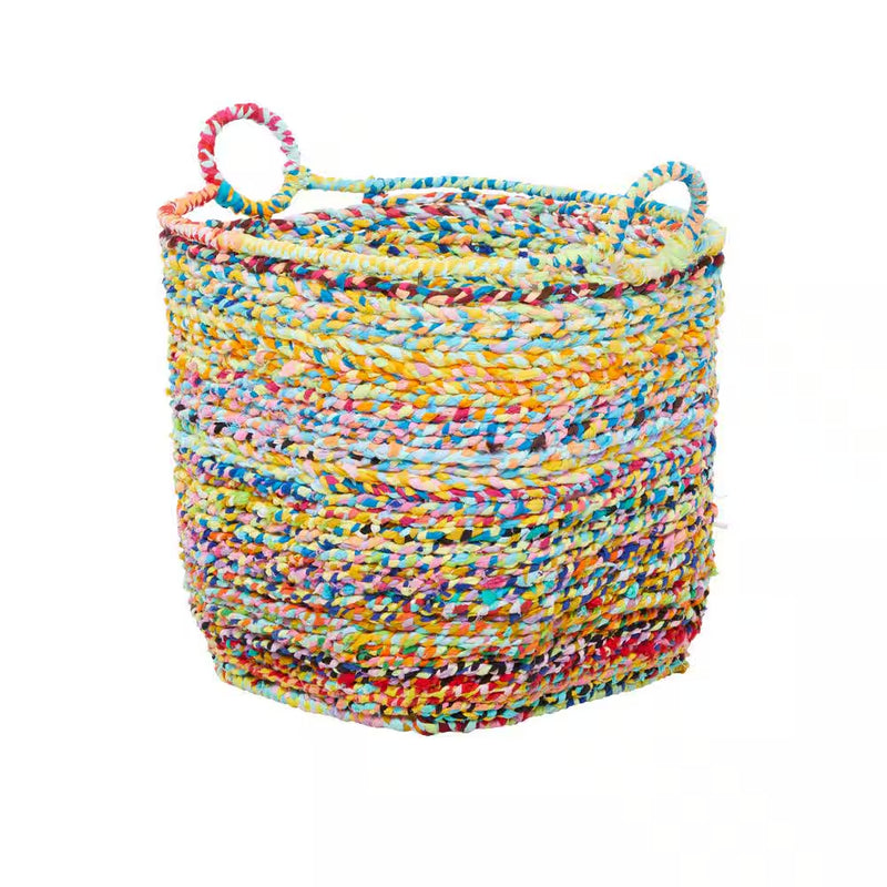 Cotton Handmade Storage Basket with Handles