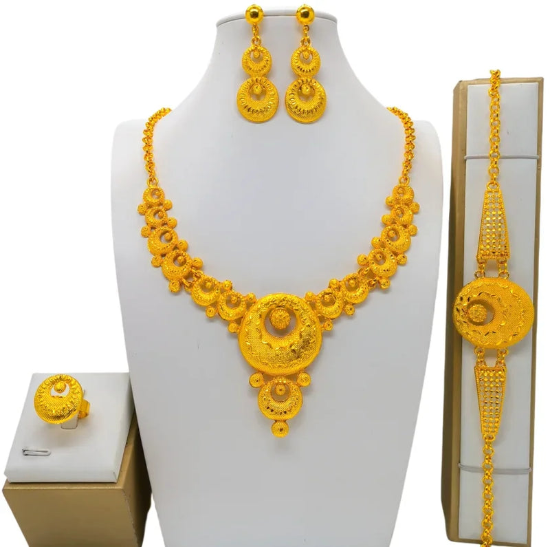 High Quality 24k Gold Plated Dubai Jewelry Set