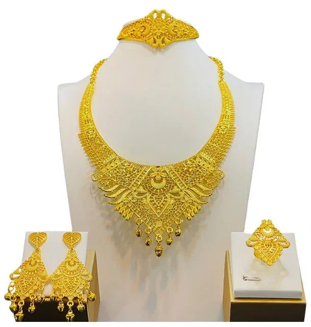 High Quality 24k Gold Plated Dubai Jewelry Set