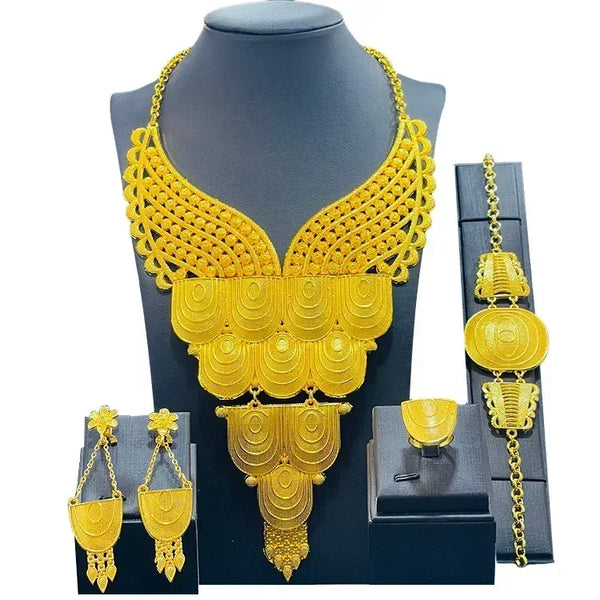 High Quality 24k Gold Plated Dubai Jewelry Set