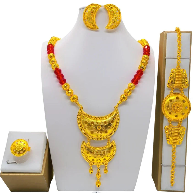 High Quality 24k Gold Plated Dubai Jewelry Set