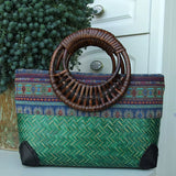 Retro Japanese Handmade Bamboo Woven Bag Mini Woven Female Bag Literary Youth Storage Woven Rattan Handbag