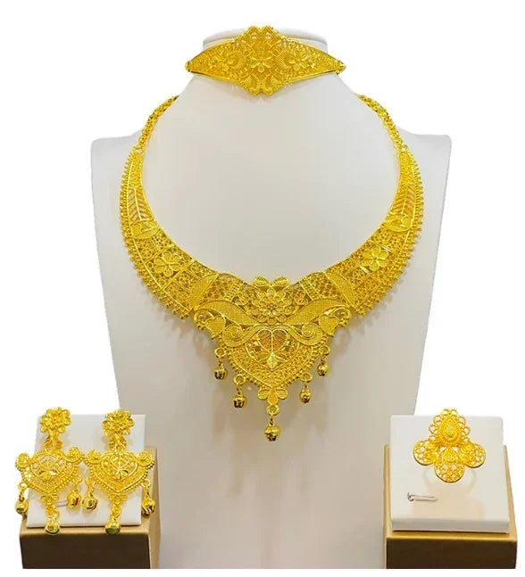 High Quality 24k Gold Plated Dubai Jewelry Set