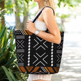 African Mud Cloth Bogolan Design Shopping Bag