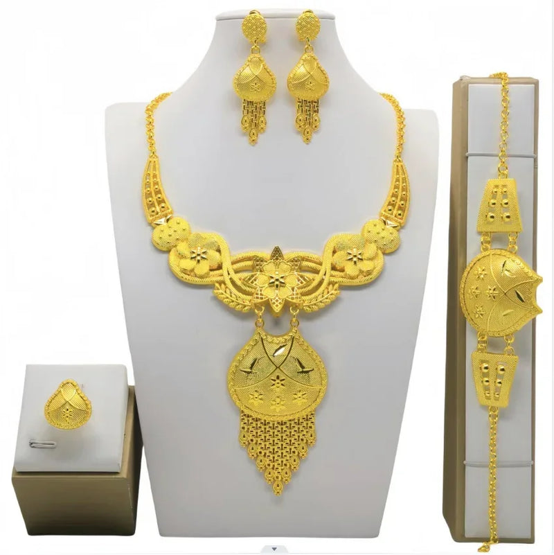 High Quality 24k Gold Plated Dubai Jewelry Set