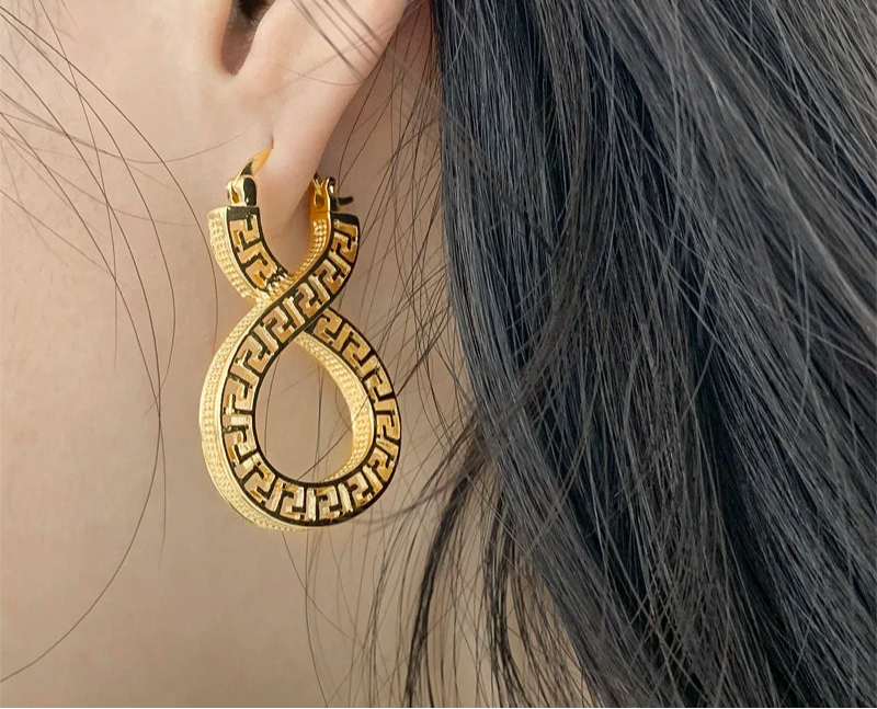 Original Vintage Dubai Gold Plated Hoop Earrings