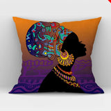 African Women Print Cushion Cover Ethnic Style Decorative Pillowcase, Throw Pillow Cover for Home Sofa Decor