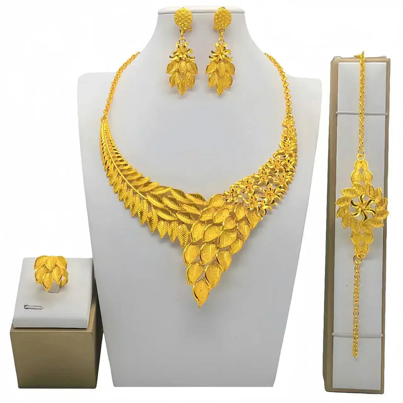 High Quality 24k Gold Plated Dubai Jewelry Set