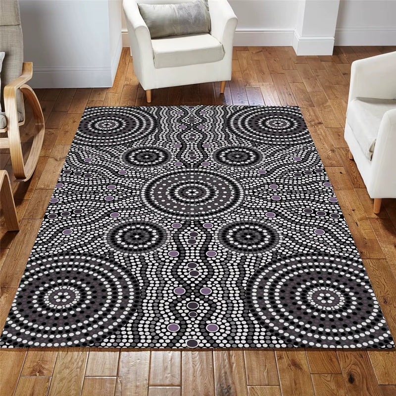 Aboriginal Turtles Australia Indigenous Painting Art Rug Printed Non-Slip Mat Dining Room Living Room Soft Bedroom Carpet