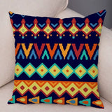 Retro National Style Geometric Lines Deer Printing Pattern Decorative Pillow Sleeve Sleeve Bed Car Rocking Chair Pillow Sleeve