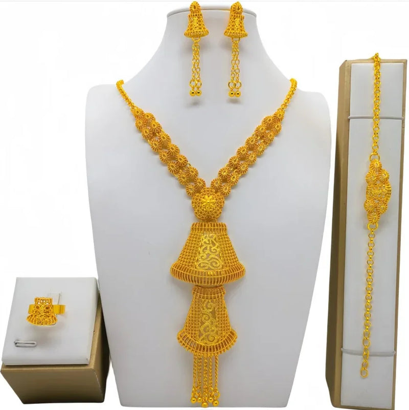 High Quality 24k Gold Plated Dubai Jewelry Set