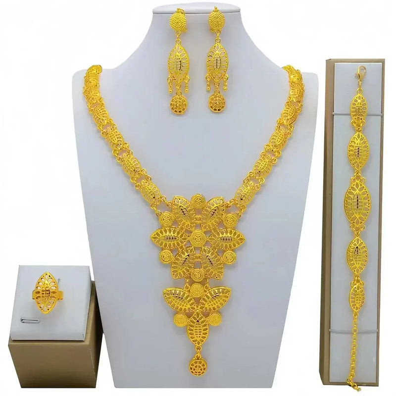 High Quality 24k Gold Plated Dubai Jewelry Set