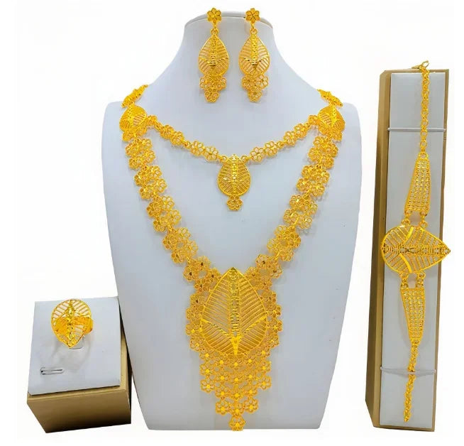 High Quality 24k Gold Plated Dubai Jewelry Set