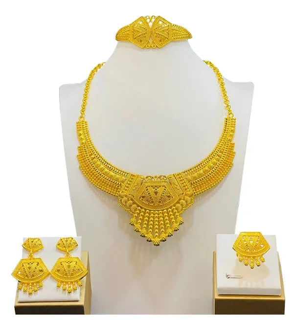 High Quality 24k Gold Plated Dubai Jewelry Set