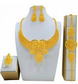 High Quality 24k Gold Plated Dubai Jewelry Set