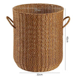 Imitation Rattan Laundry Basket round with Cover Bathroom Organizer Basket Versatile Practical Clothes Baskets Storage Solution