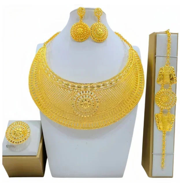 High Quality 24k Gold Plated Dubai Jewelry Set