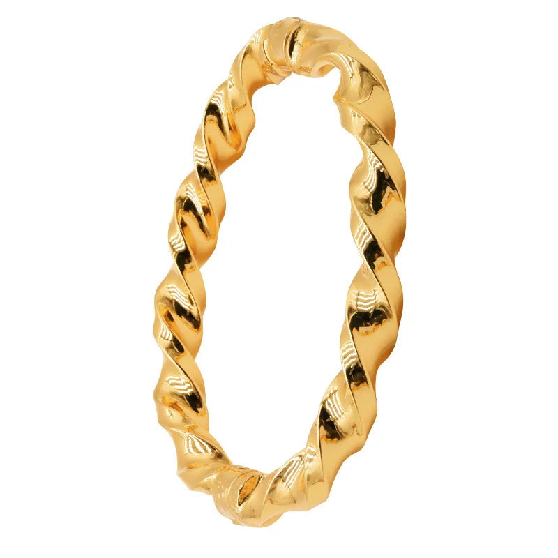 New Dubai sand gold twisted brass bracelet