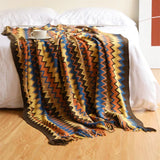 100% Acryl Hand Knitted Blanket with Tassel Summer Blanket Bed Sofa