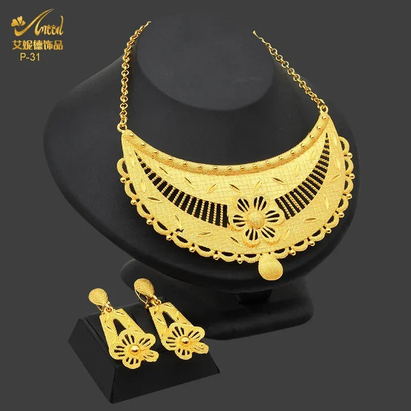 African Necklace Earrings Jewelry Set