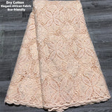 New Pink Dubai Dry Cotton Lace Fabric