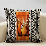 Geometric Cushion Cover Sofa Decorative Pillow Cover Home Living Room Ethnic Art Accessories 45X45Cm Linen Printing