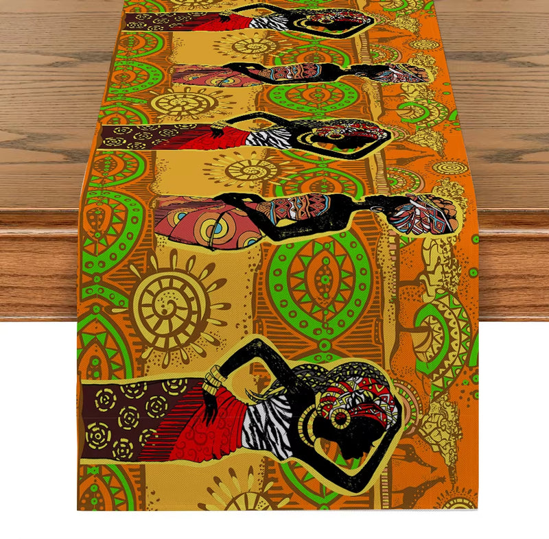 African Girl Table Runner for Dining Table Wedding Decoration Rite Table Runner Home Party Decor Table Cover Party