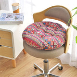 Chair Cushion round Cotton Upholstery Soft Padded Cushion Pad Red Ethnic Style Office Home Car Seat Cushion 40X40/50X50/45X45Cm