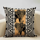 Geometric Cushion Cover Sofa Decorative Pillow Cover Home Living Room Ethnic Art Accessories 45X45Cm Linen Printing