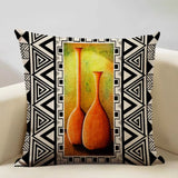 Geometric Cushion Cover Sofa Decorative Pillow Cover Home Living Room Ethnic Art Accessories 45X45Cm Linen Printing