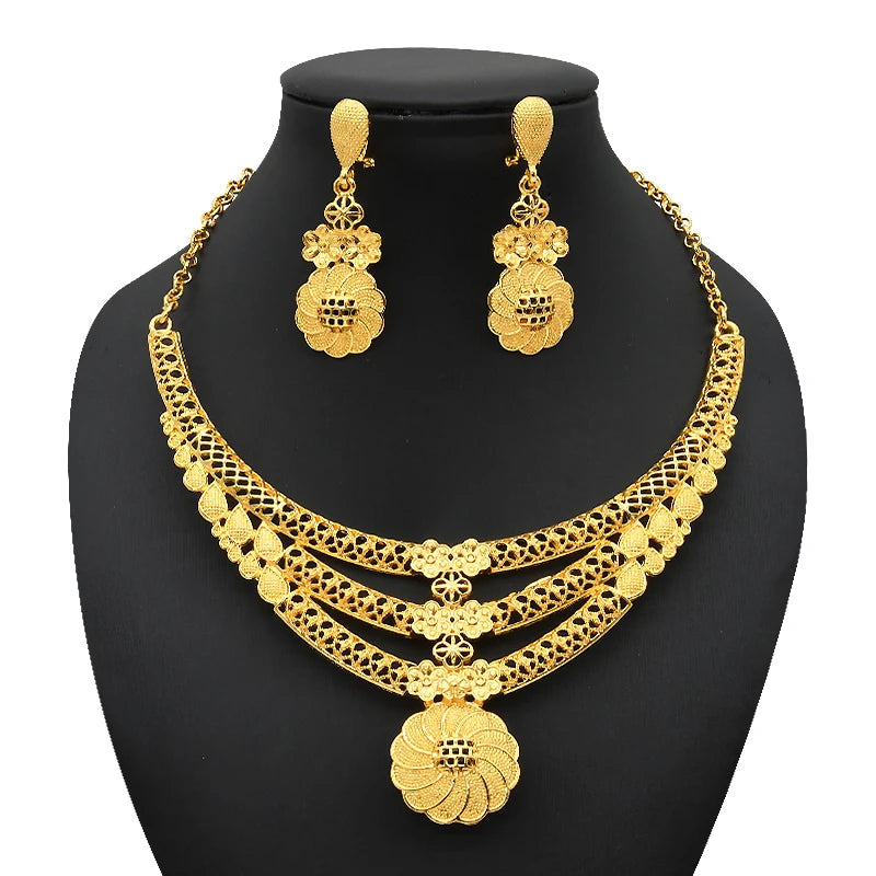 Dubai African 24K Gold Plated Jewelry Sets