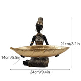 Creative Resin Exotic Black Women Storage Statues African Characters Home Desktop Decoration Keys Candy Storage Crafts