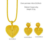 Dubai African Heart Necklace Earrings Set